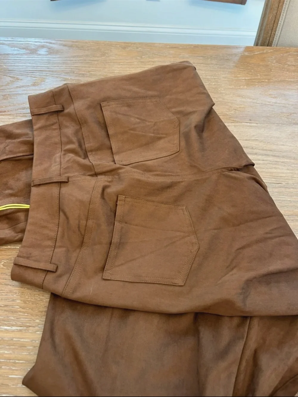 Women's suede  Wide-Leg Pants in Brown